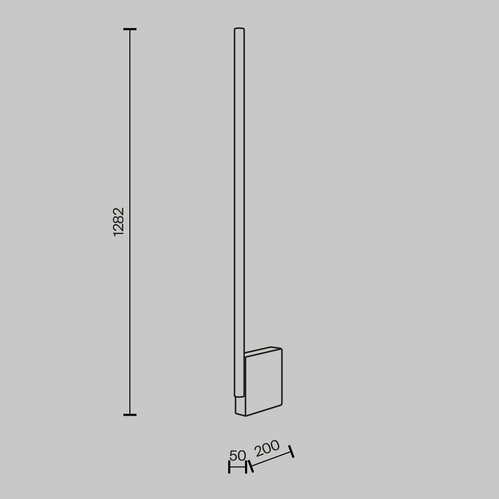 Solid Floor lamp Integrated LED - Grey Finish