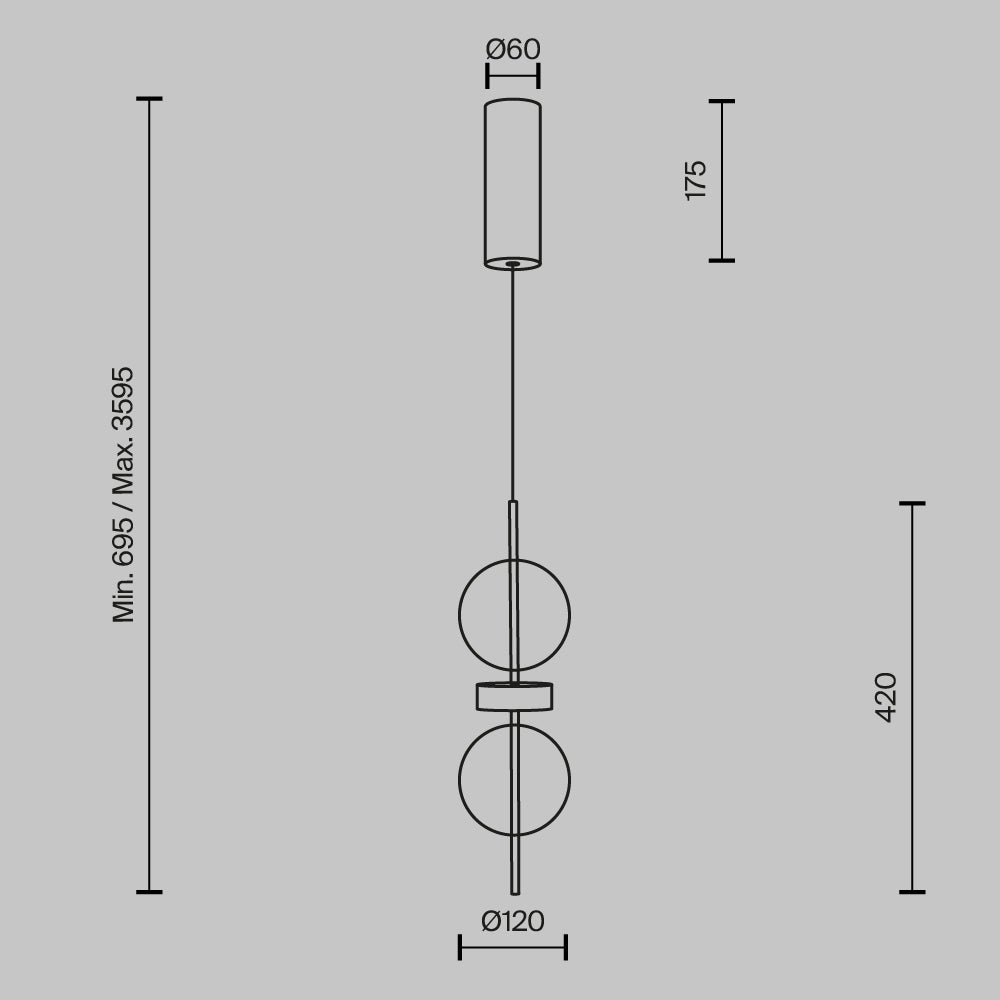 Double Moon Pendant Light