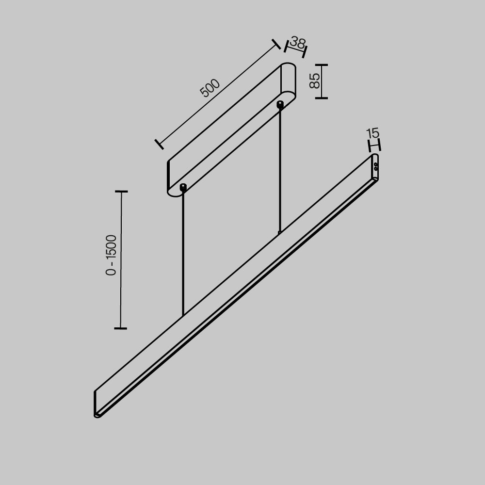 Euphoria 36W LED Linear Pendant- Black/ Brass/ White Finish
