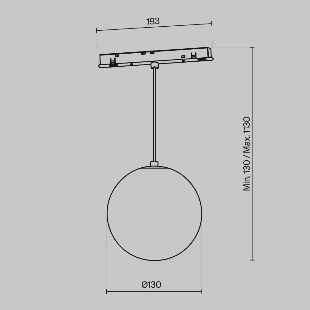 Pendant track luminaire Luna Exility 5W 360°