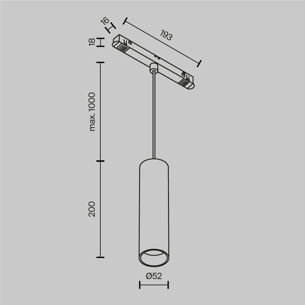Pendant track luminaire Focus Led Exility 2700-6000K 12W 36° Dim Smart