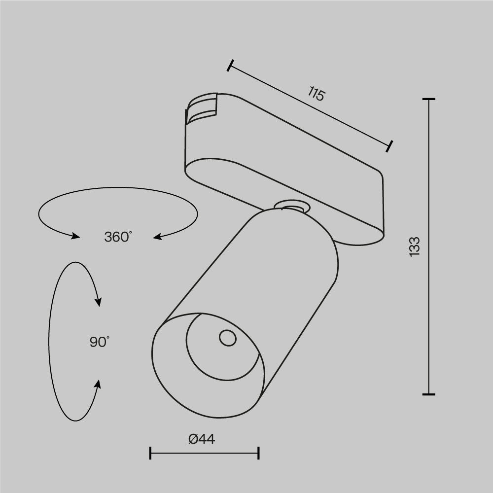 Track luminaire Focus Led Radity 36°