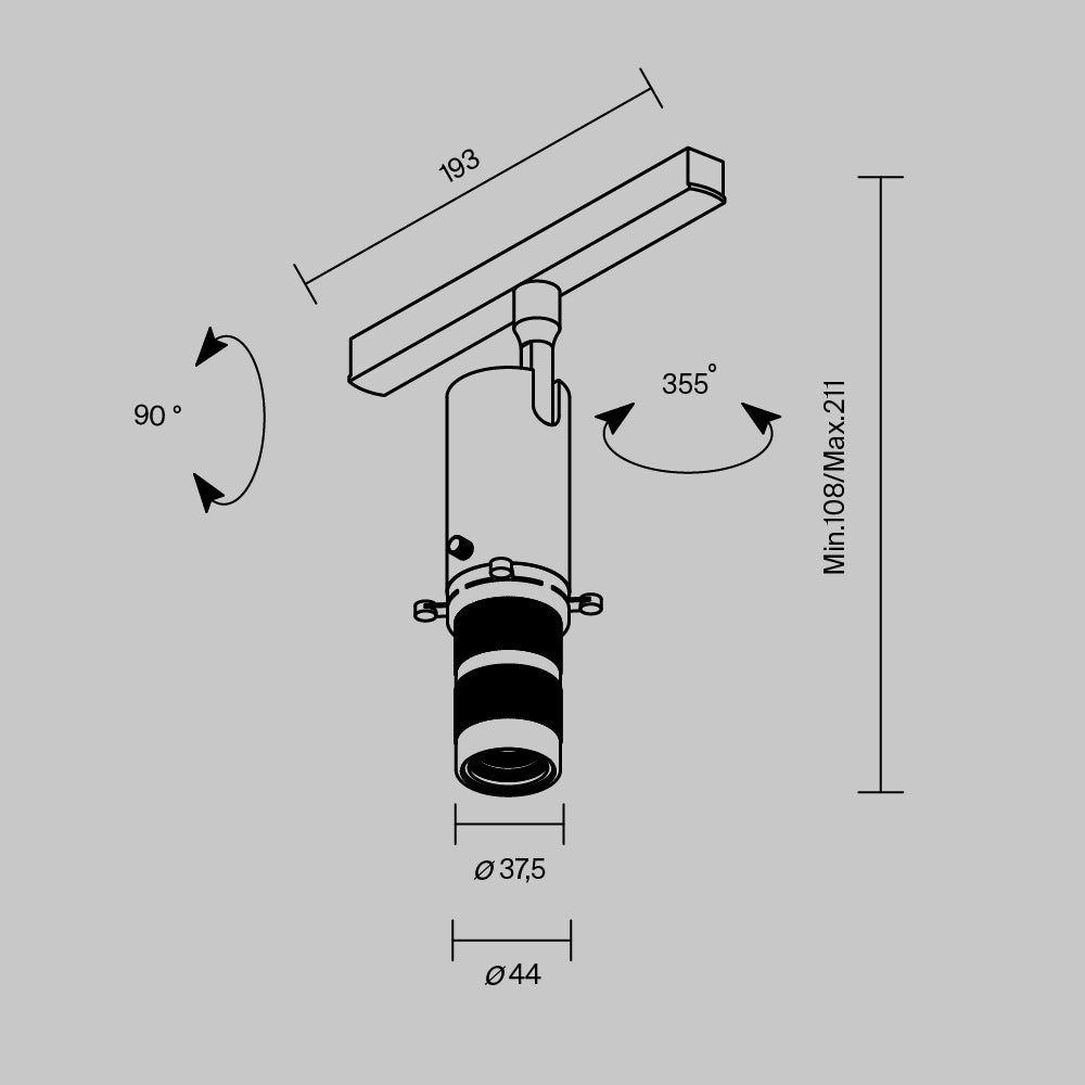 Track luminaire Gala Exility 2700-6000K 10W 20°-35° Dim Smart