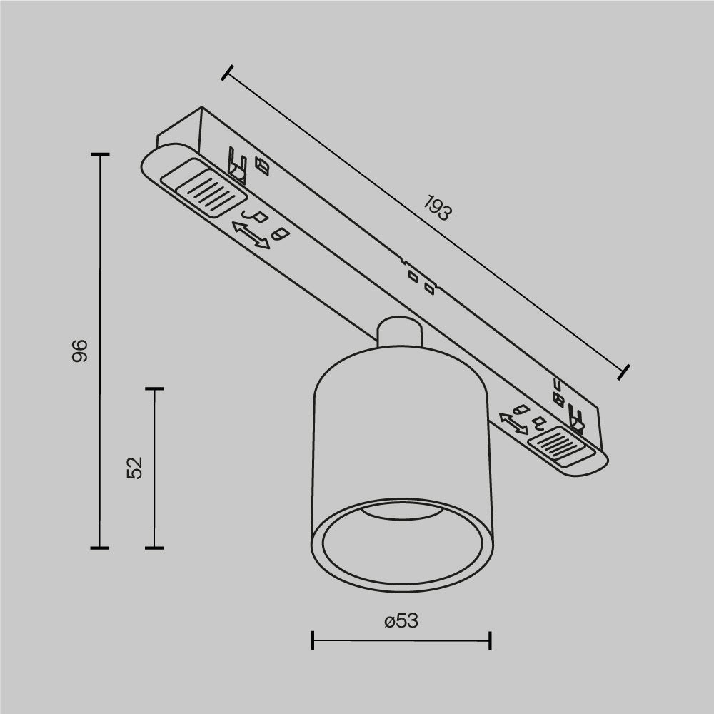 Track luminaire Alfa S Exility 3000K 7W 50°
