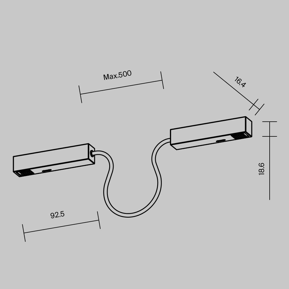 Flexible power connector Exility black