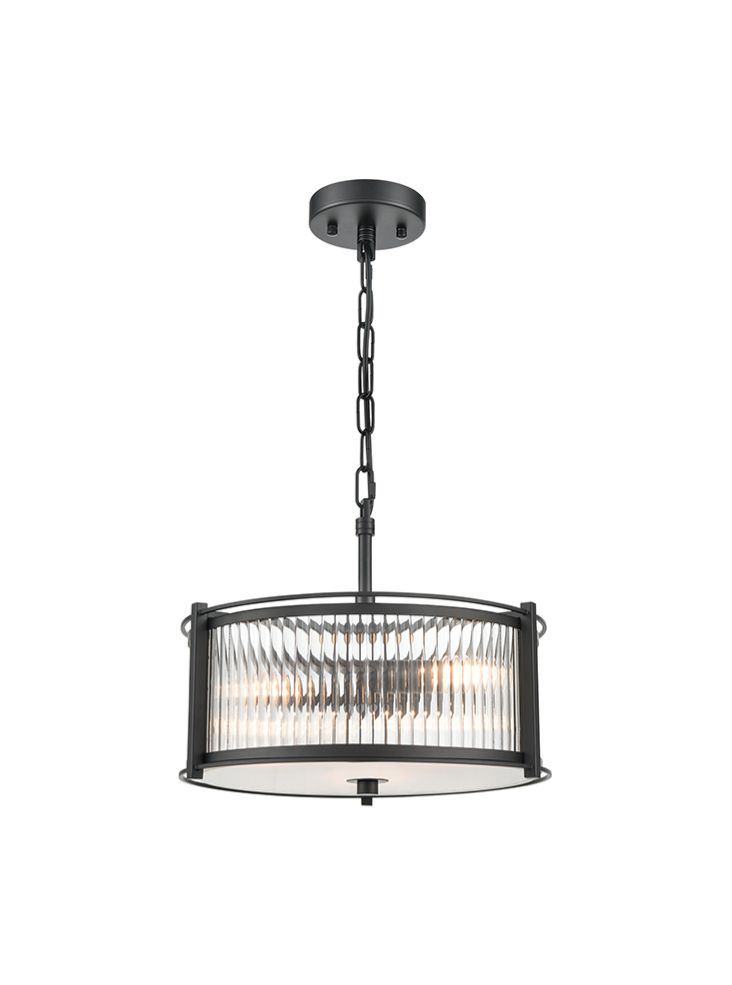 Sudbury 3/5/8lt Ceiling Fitting- Polished Nickel/ Matt Black