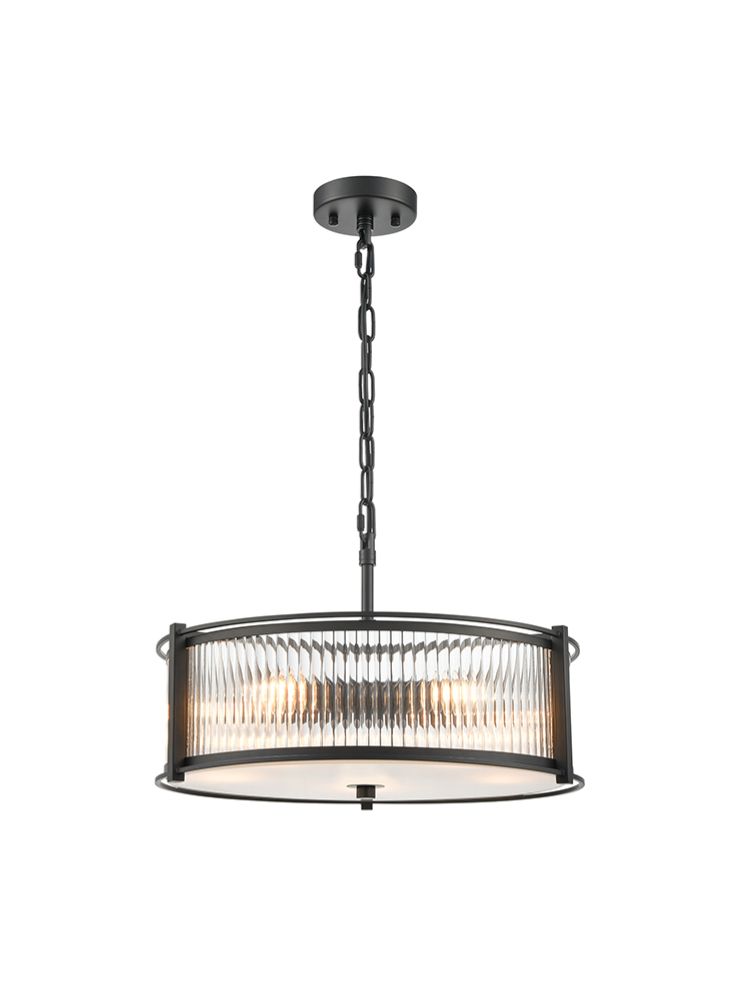 Sudbury 3/5/8lt Ceiling Fitting- Polished Nickel/ Matt Black