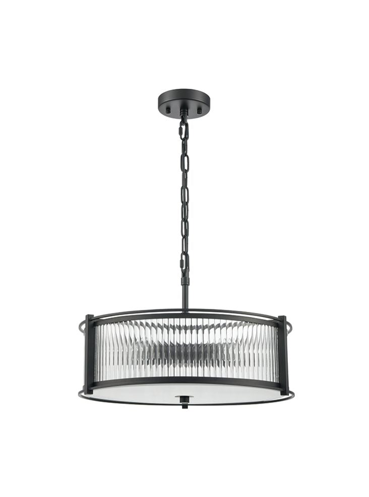 Sudbury 3/5/8lt Ceiling Fitting- Polished Nickel/ Matt Black