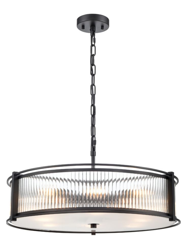 Sudbury 3/5/8lt Ceiling Fitting- Polished Nickel/ Matt Black