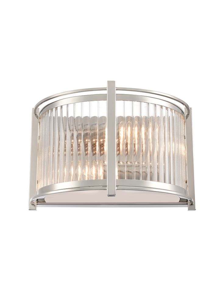 Sudbury Wall Light- Polished Nickel/ Matt Black