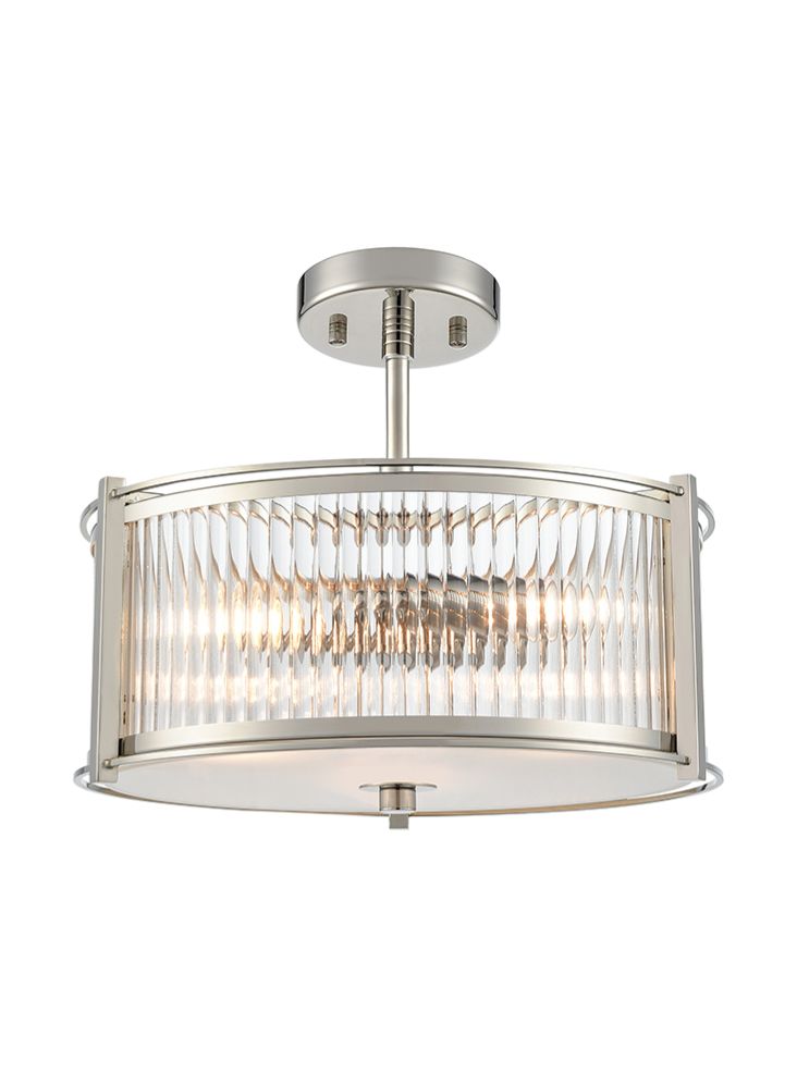 Sudbury 3/5/8lt Ceiling Fitting- Polished Nickel/ Matt Black