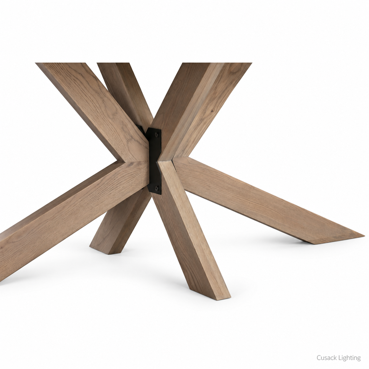 Henley 220cm Oak Oval Table with Starburst Leg