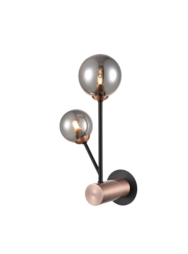 Solero Indoor Double Wall Light - Black & Copper Finish