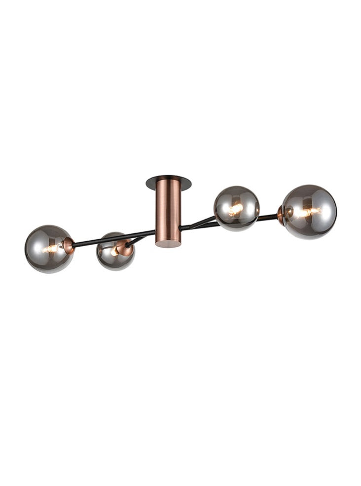Solero 4/6/8Lt Indoor Semi Flush Ceiling Light - Black & Copper Finish