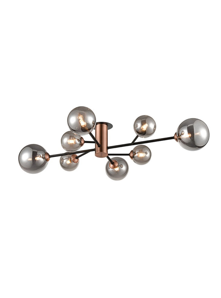 Solero 4/6/8Lt Indoor Semi Flush Ceiling Light - Black & Copper Finish