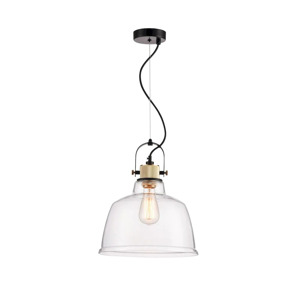 Irving Glass Pendant, White - Adjustable Height