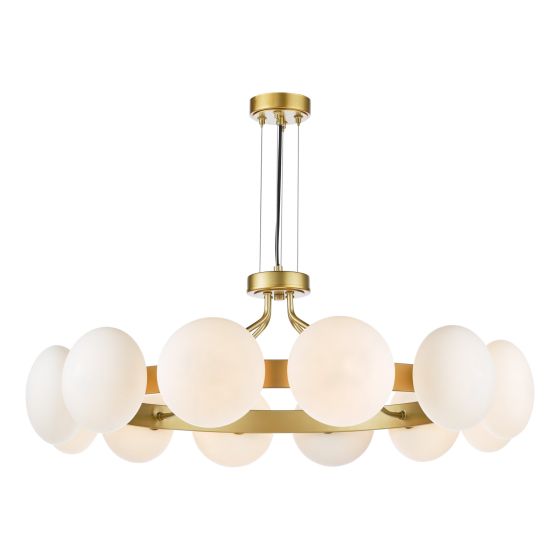 Tauri 12Lt Centre Ceiling Light - Matt Gold & Opal
