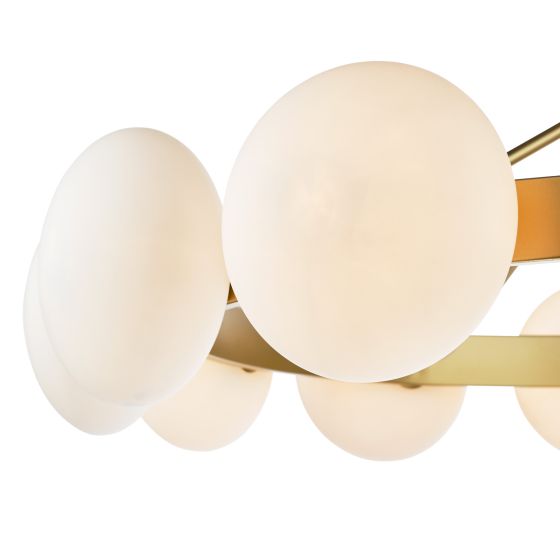 Tauri 12Lt Centre Ceiling Light - Matt Gold & Opal