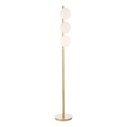 Tauri 3 Light Floor Lamp Matt Gold and Opal Glass G9