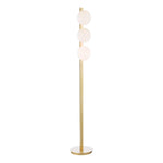 Tauri 3 Light Floor Lamp Matt Gold and Opal Glass G9