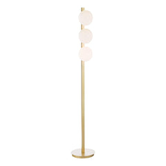 Tauri 3 Light Floor Lamp Matt Gold and Opal Glass G9