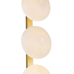 Tauri 3 Light Floor Lamp Matt Gold and Opal Glass G9
