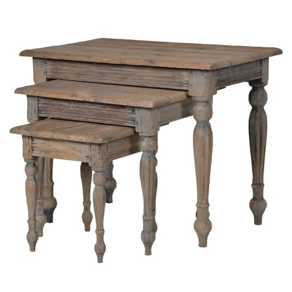 Nest of 3 Colonial Reclaimed Side Tables