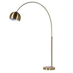 Drum Brush Brass Arch Floor Lamp