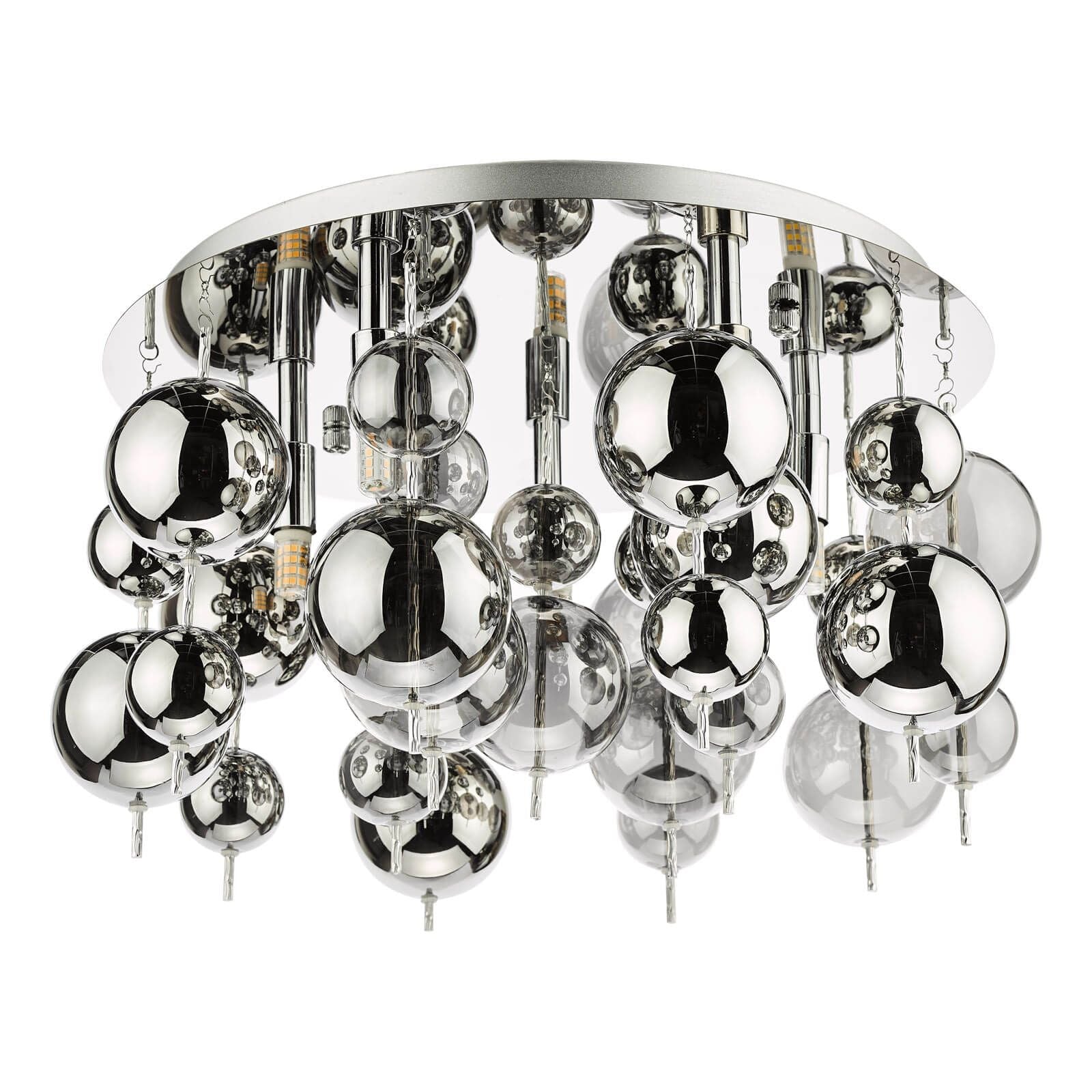 Thora 5 Light Polished Chrome Smoked Glass