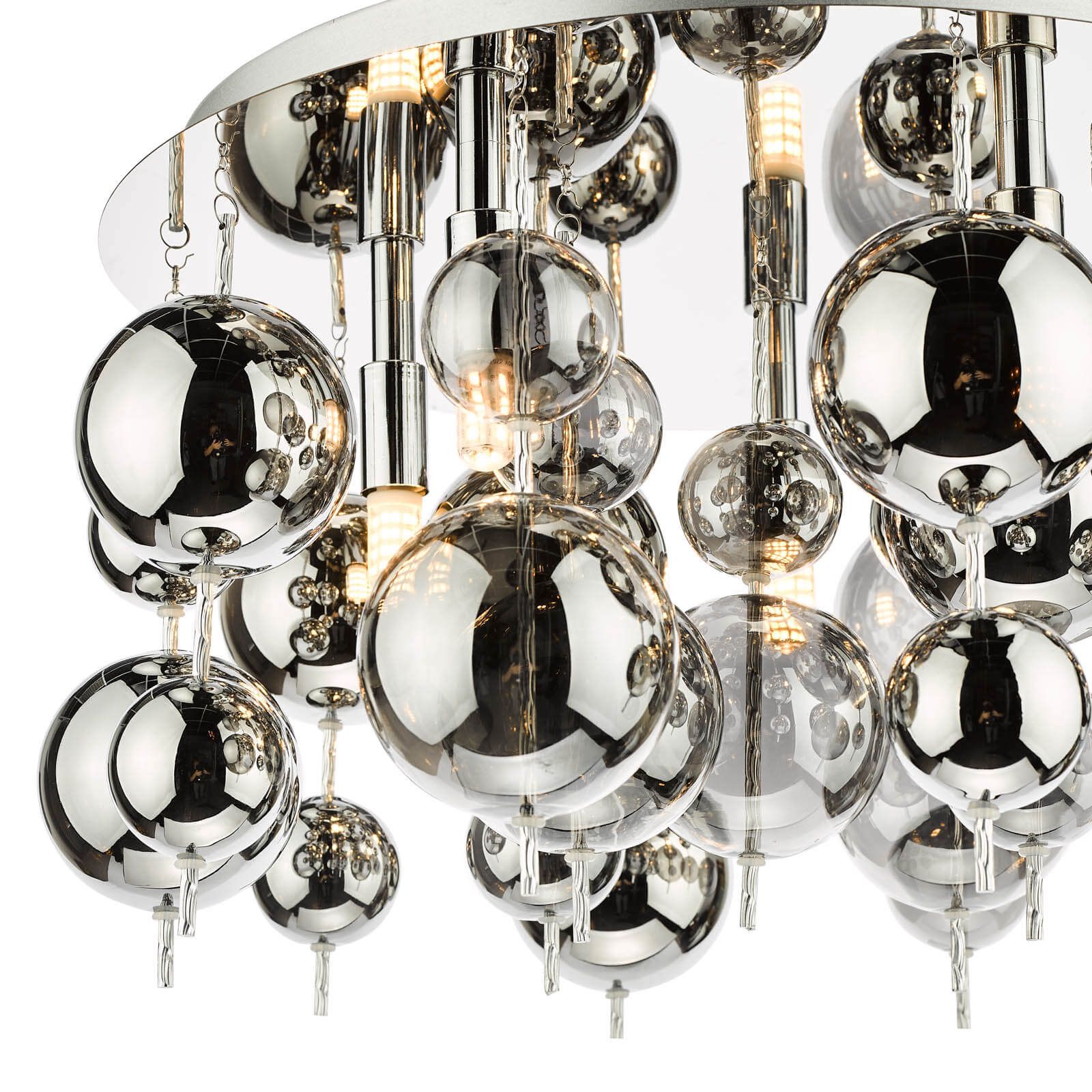 Thora 5 Light Polished Chrome Smoked Glass