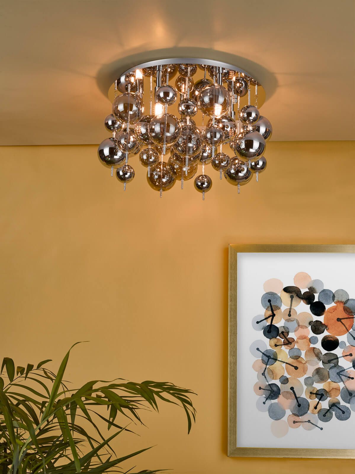 Thora 5 Light Polished Chrome Smoked Glass