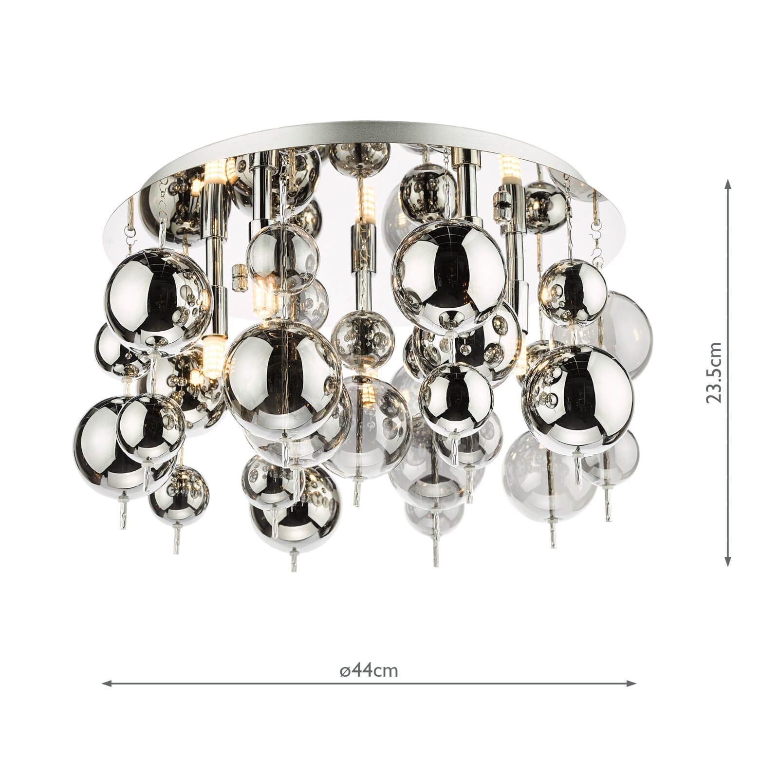 Thora 5 Light Polished Chrome Smoked Glass