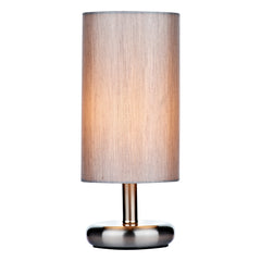 Tico Touch Table Lamp Satin Chrome With Grey/Ivory Shade E14