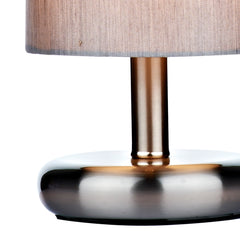 Tico Touch Table Lamp Satin Chrome With Grey/Ivory Shade E14