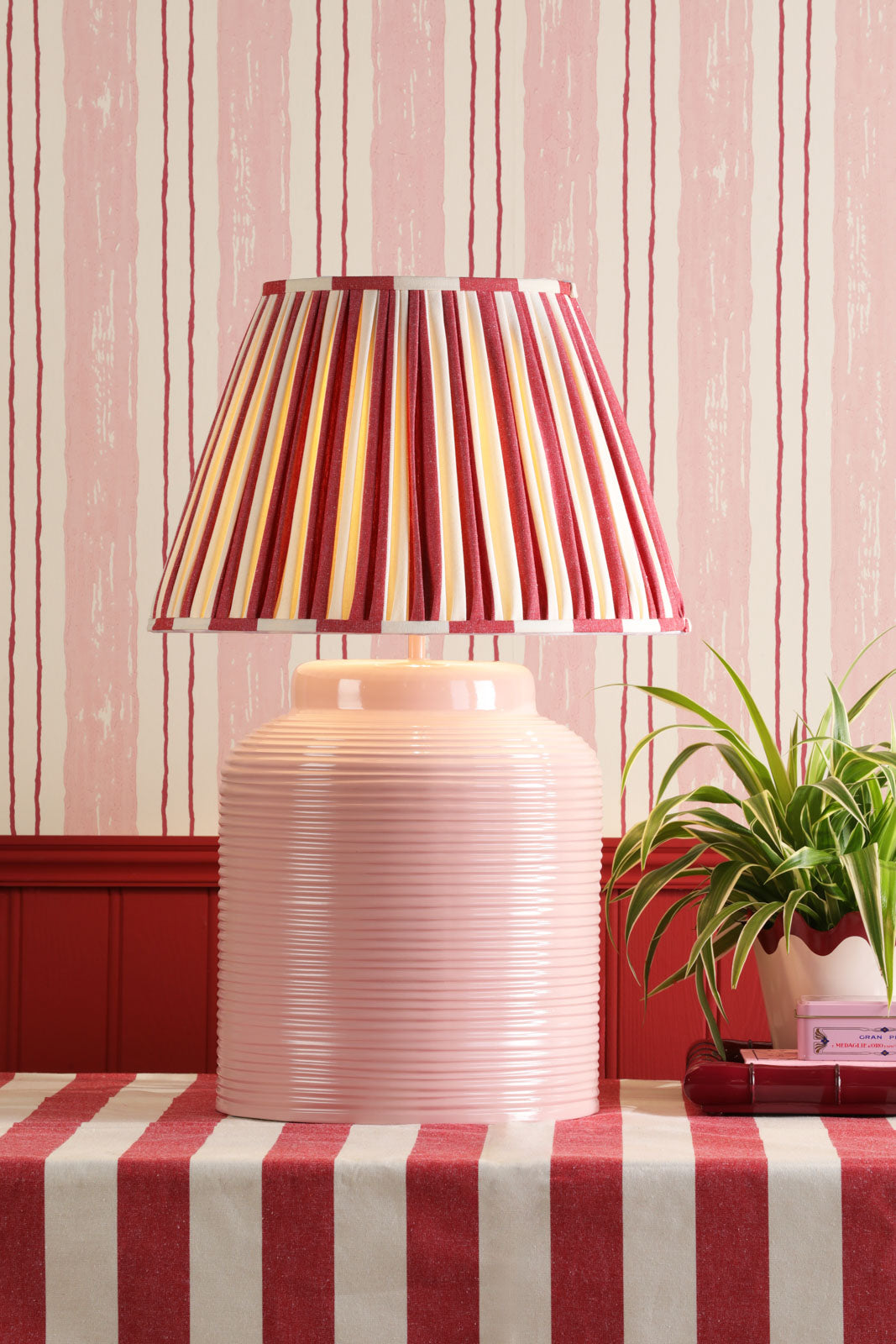 Tidal Table Lamp Rose/White Finish With Bespoke Base Only E27