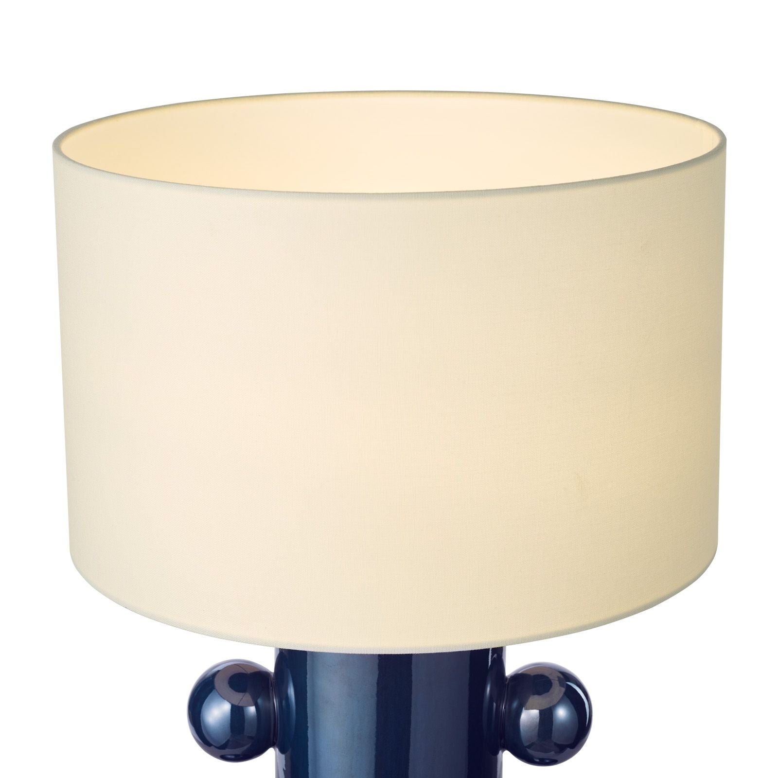 Tisha Table Lamp- Blue and Polished Chrome With Shade