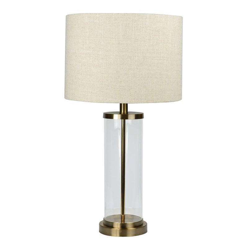 Polished Nickel Glass Table Lamp