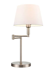 Southwell Swing Arm Table Lamp With Shade- Gold& Silver Finishes