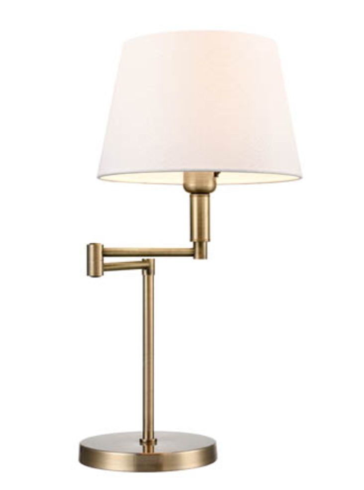 Southwell Swing Arm Table Lamp With Shade- Gold& Silver Finishes