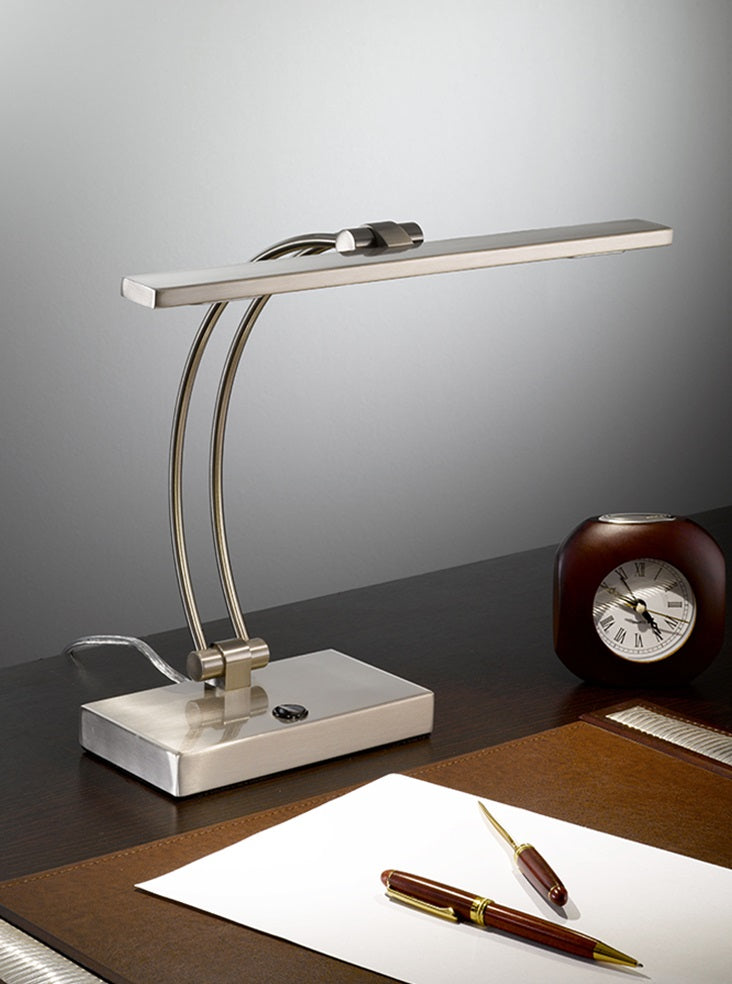 Evesham LED Desk Lamp- Satin Nickel Finish