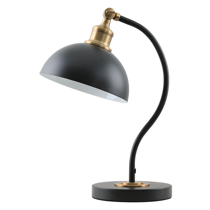 Swan Table Lamp E27 Black & Satin Brass/ Satin Brass