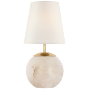 Terri 12" Cordless Accent Lamp- Alabaster/ Crystal Finish