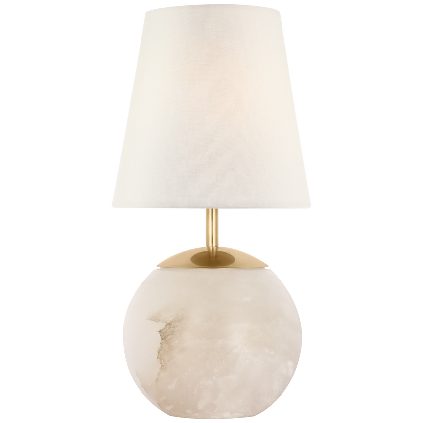 Terri 12" Cordless Accent Lamp- Alabaster/ Crystal Finish