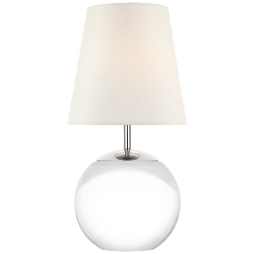 Terri 12" Cordless Accent Lamp- Alabaster/ Crystal Finish