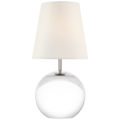Terri 12" Cordless Accent Lamp- Alabaster/ Crystal Finish