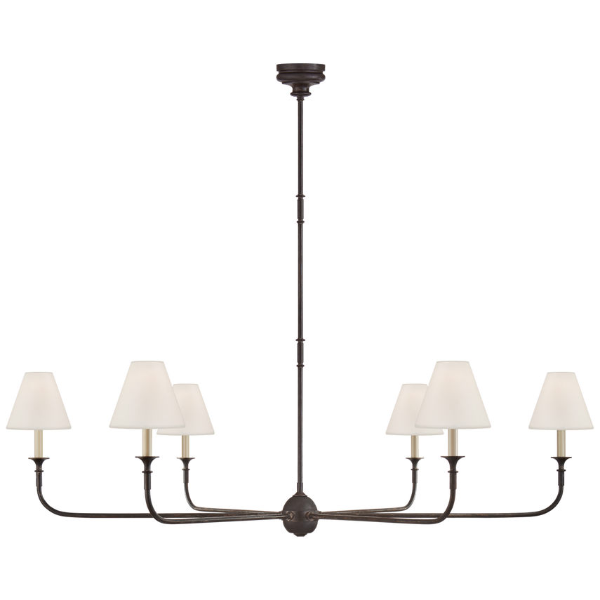 Piaf Chandelier- Aged Iron & Ebonized Oak