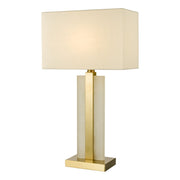 Tokori Table Lamp-  Alabaster and Brushed Gold With Shade