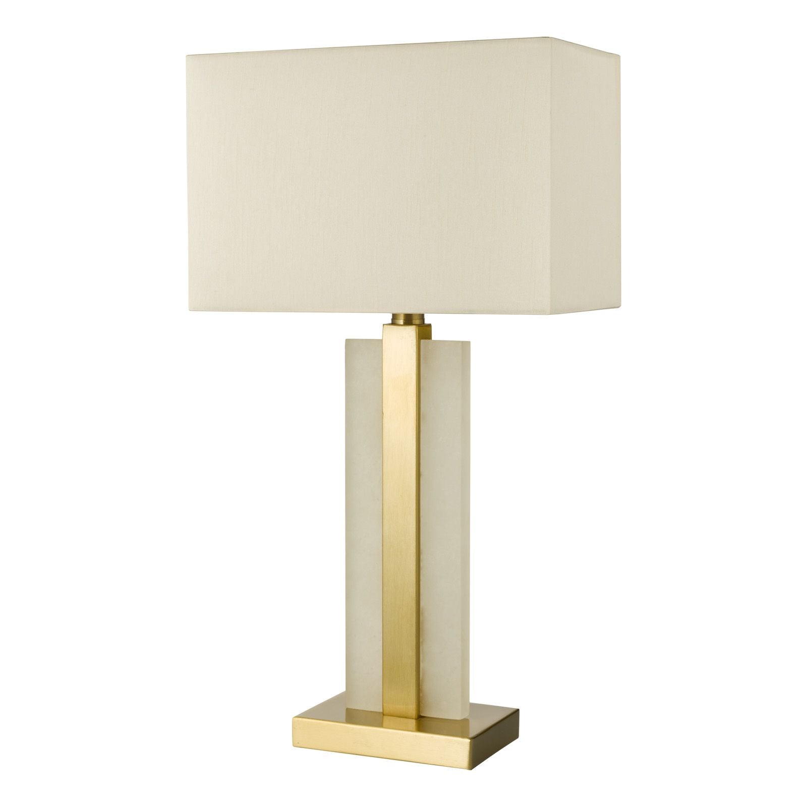 Tokori Table Lamp-  Alabaster and Brushed Gold With Shade