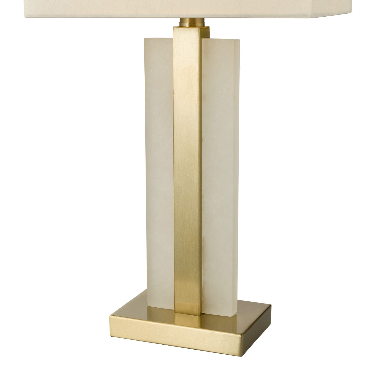 Tokori Table Lamp-  Alabaster and Brushed Gold With Shade