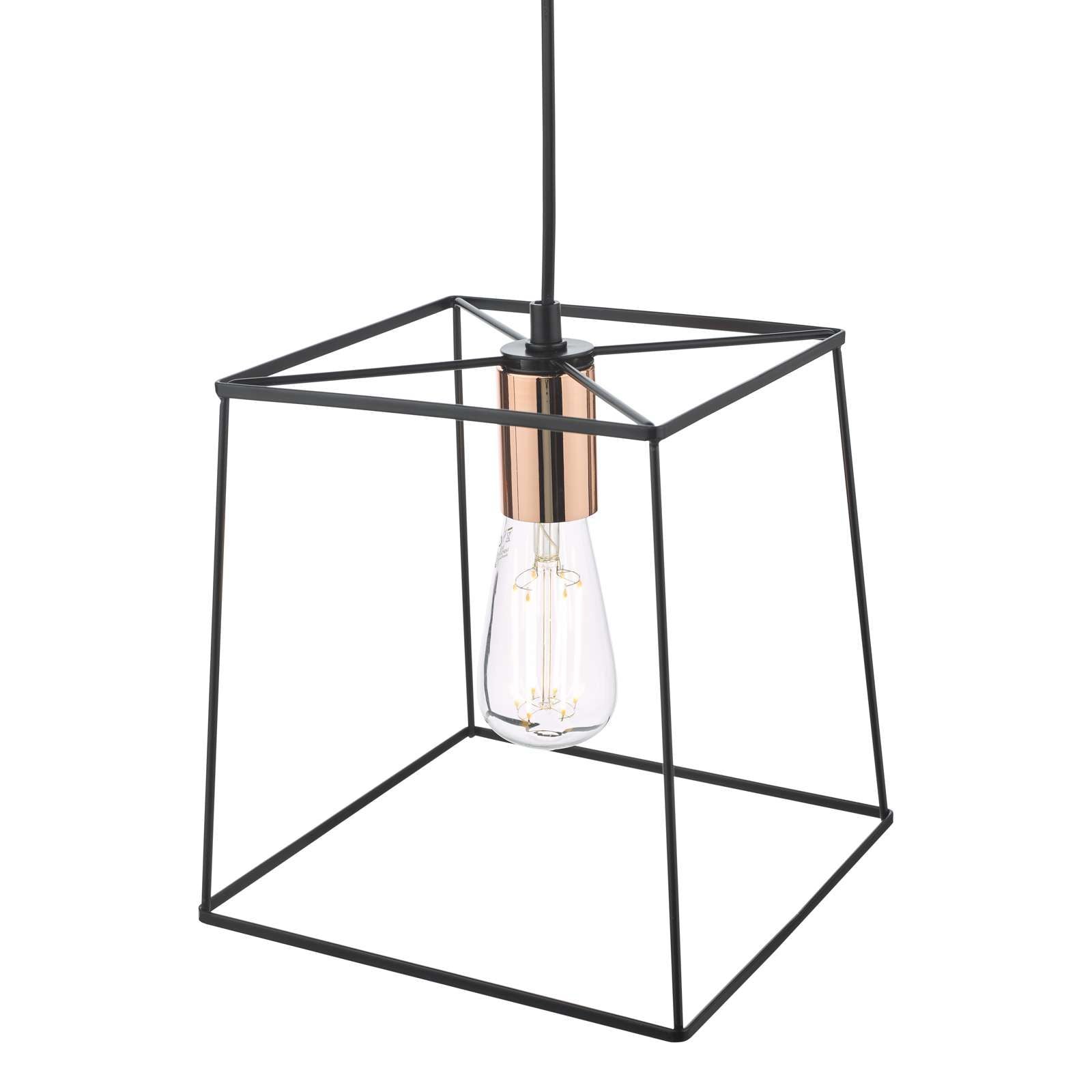 Tower 1 Light Single Pendant Matt Black Copper